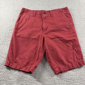 American Eagle Chino Shorts Mens 34 Red 11" Inseam Longer Length